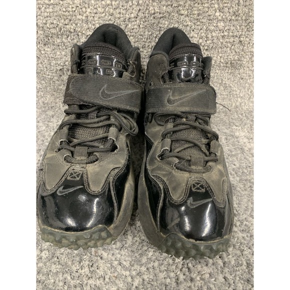 Nike Air Shoes Men’s Size 7.5 Zoom Barry Sanders Black On Black Turf - Picture 3 of 13